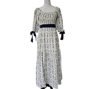 NWT J.NNA Blue Floral Cottagecore Prairie Pioneer Dress Sz M